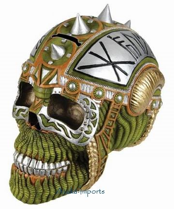 VIKING-GLADIATOR SKULL MONEY BANK-COOL (6415)