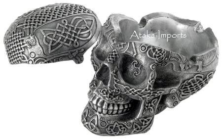 CELTIC LION -SILVER SKULL ASHTRAY -BUY NOW (6417)