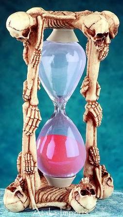 SKULL-SKELETONS 5min SANDTIMER-HOURGLASS-BIZARRE-NEAT (4918s)
