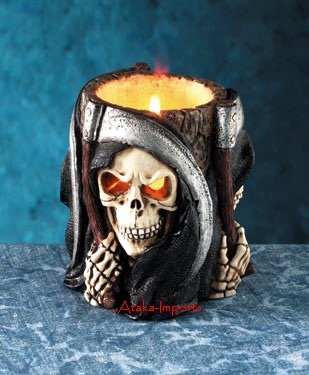 HALLOWEEN-GRIM REAPER UTILITY-CANDLE HOLDER-SKULL-COOL (5046)