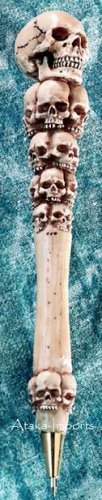 HUMAN SKULL COLLECTOR PEN-SKELETONS-SKULLS-BIZARRE-NEW (5525)