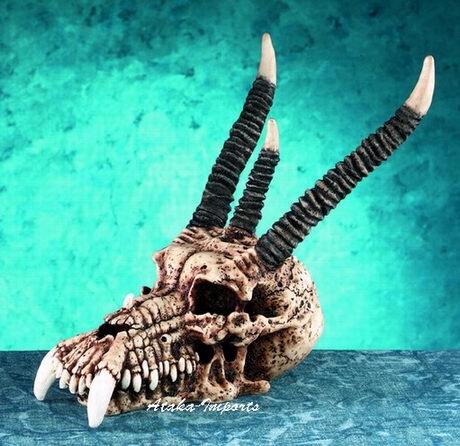 DRAGON SKULL-SKELETONS-STATUE-SO COOL HALLOWEEN (4979)