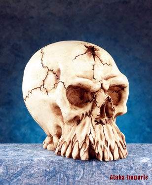MELTING SKULL HEAD MONEY BANK-SKELETONS-NEAT-BIZARRE (4914)