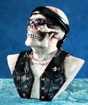 BIKER SKULL-SKELETONS-MOTORCYCLIST-HARLEY DAVIDSON (5524)