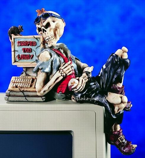 SKULL PC TOPPER-SURFED TOO LONG-HALLOWEEN (5223)