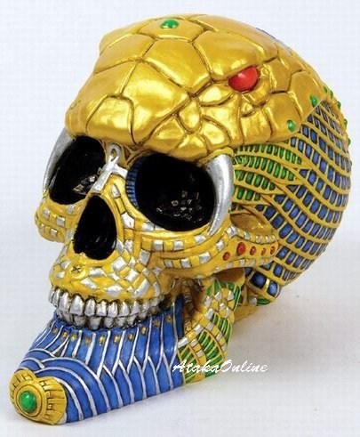 COBRA SKULL MONEY BANK-COLORFUL-HANDPAINTED (6506)