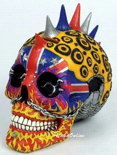 PUNK ROCK MONEY BANK-COLORFUL-HANDPAINTED (6514)