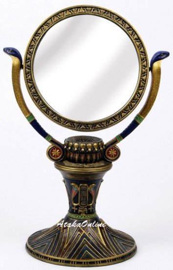 EGYPTIAN COBRA ROTATION TABLETOP MIRROR (6479)