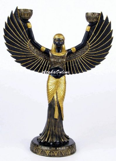 CLEOPATRA CANDLE HOLDER-OPEN WINGS (6477)