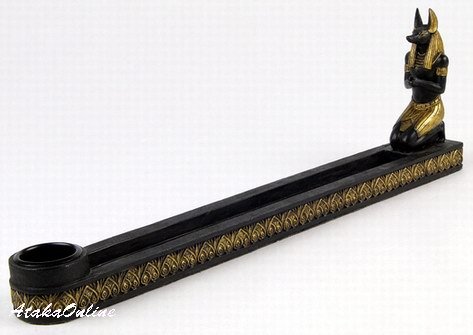 ANUBIS KNEELING INCENSE BURNER-ANCIENT-HANDPAINTED-NEAT (6470)