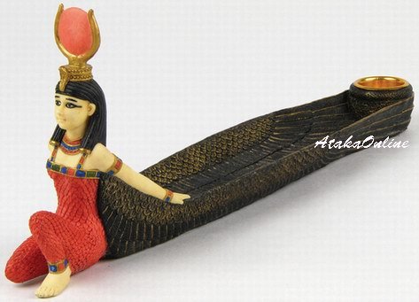 ISIS WING INCENSE BURNER-HANDPAINTED-COLORFUL (6475)