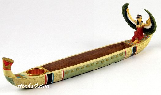 ISIS ON BOAT INCENSE BURNER-GRANARY-NEAT (6471)