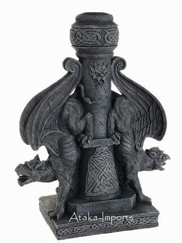 GROWLING GARGOYLE CANDLEHOLDER-GOTHIC (6310)