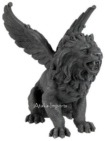 ROARING LION GARGOYLE STATUE-GOTHIC (6320)
