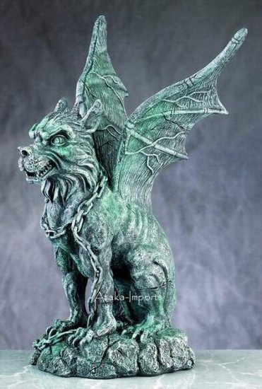 GOTHIC-OPEN WINGS GARGOYLE-ANCIENT STONE GUARDIAN-NEAT (4990)
