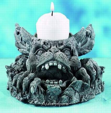 GOTHIC-GARGOYLE CANDLE HOLDER-CANDLEHOLDER-FIGURINE (5868)