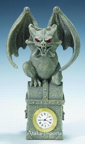 GOTHIC-GARGOYLE STATUE CLOCK-ADORABLE (3014)