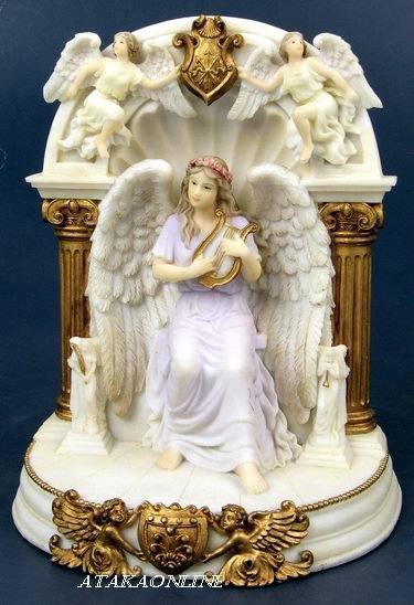 HANDPAINTED ANGEL BOOKEND - FIGURINE - STATUE (6430)