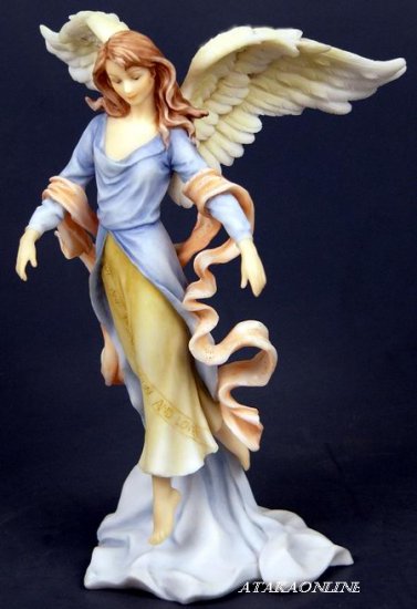 HANDPAINTED ANGEL FIGURINE - STATUE FLOATING IN HEAVEN (6437)
