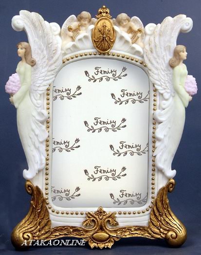 HANDPAINTED ANGEL PICTURE FRAME FIGURINE-STATUE (6429)