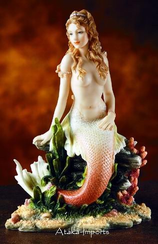 MERMAID THINKING STATUE-FIGURINE-LIVELY-BEAUTIFUL (6007)