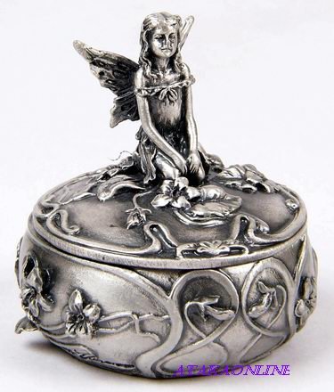 FAIRY TRINKET BOX-PEWTER (6527)
