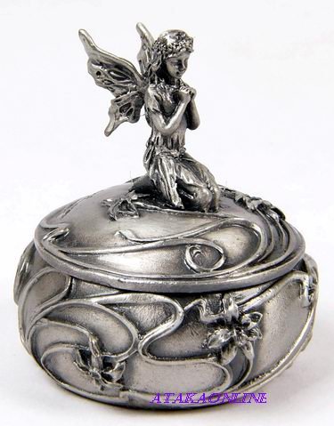 FAIRY TRINKET BOX-PEWTER (6528)