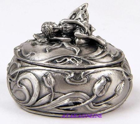 FAIRY TRINKET BOX-PEWTER (6529)