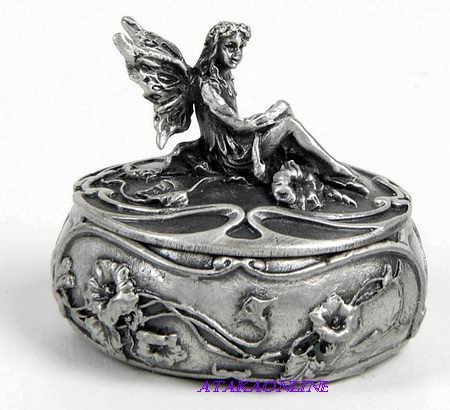 FAIRY TRINKET BOX-PEWTER (6530)