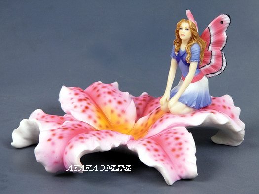 HANDPAINTED FLORAL JEWELRY DISH WITH FAIRY (6541)