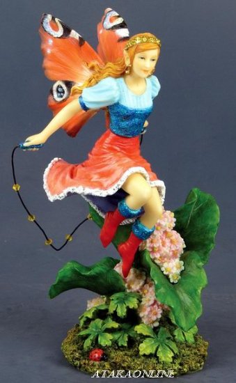 HANDPAINTED PLAYING FAIRY STATUE-FIGURINE (6534)