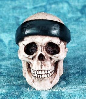 BANDANA SKULL FIGURINE-SKELETON-BIZARRE-HALLOWEEN (5526s)