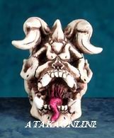 DEMON SKULL FIGURINE-SKELETON-BIZARRE-HALLOWEEN (5709)