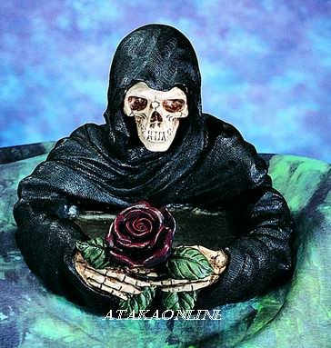 GRIM REAPER ASHTRAY-SKELETON-FIGURINE-STATUE-BIZARRE-HALLOWEEN (4818)