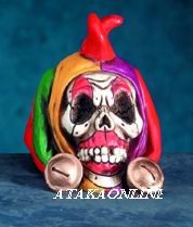 JESTER SKULL FIGURINE-SKELETON-CLOWN-HALLOWEEN (5705)