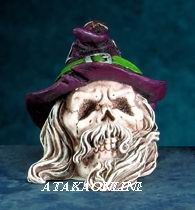 MAGICIAN SKULL FIGURINE-SKELETON-BIZARRE-HALLOWEEN (5708)