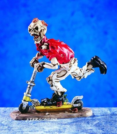 SCOOTER SKELETON-FIGURINE-STATUE-WILD-HALLOWEEN (5272)