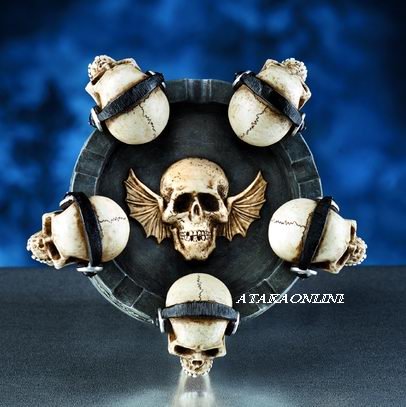SKULL DJ ASHTRAY-BIZARRE-HALLOWEEN (5988)