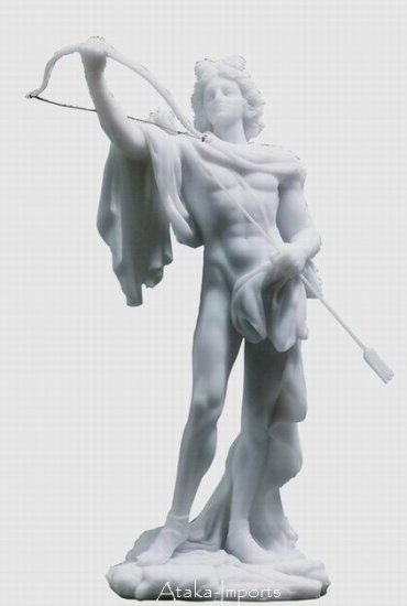 GOD APOLLO STATUE-SCULPTURE-GREEK-ROMAN-NEAT-GORGEOUS (6141)