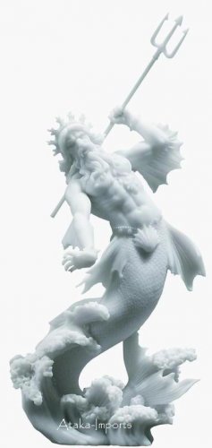 GREEK-ROMAN GOD POSEIDON STATUE-SCULPTURE-NEAT (6140)