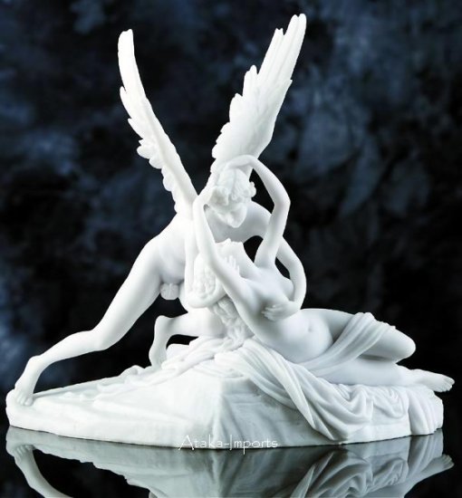 EROS AND PSYCHE STATUE-GREEK-ROMAN ART SCULPTURE-NEAT (5927)