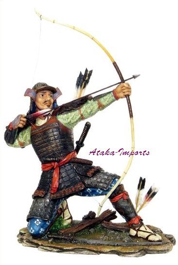 JAPANESE WARRIOR-SAMURAI SHOOTING ARROW STATUE-SALE (6252)
