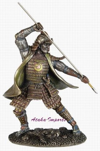 JAPANESE SAMURAI SOJUTSU STATUE-BRONZE APPEARANCE (6377)