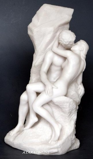 THE KISS-LOVING COUPLE-COMPASSION-GREEK-ROMAN-SCULPTURE-ARTWORK (6452)