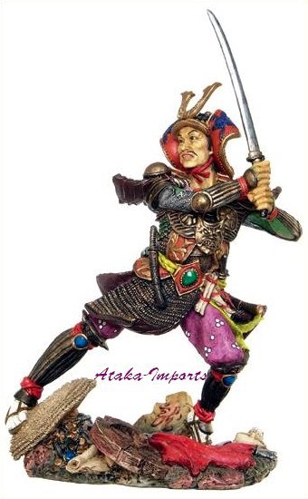 JAPANESE SAMURAI GENERAL-WARRIOR STATUE-FIGHTING (6250)