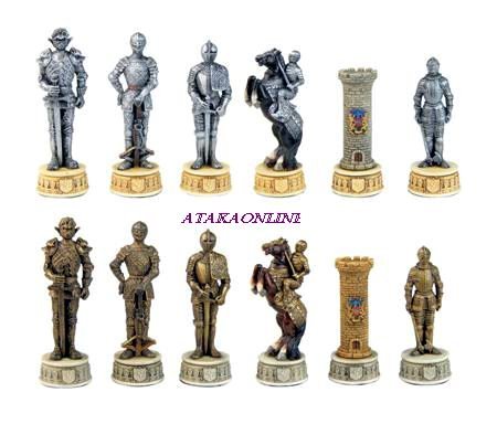 MEDIEVAL WARRIOR CHESS SET-HANDPAINTED-ANCIENT-SPECIAL (6368d)