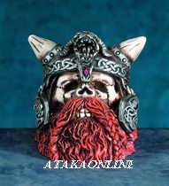 VIKING SKULL-FIGURINE-SKELETON (5707)
