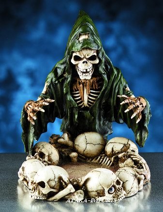 SKULL WIZARY ASHTRAY-SKELETONS-BIZARRE-HALLOWEEN (5990)