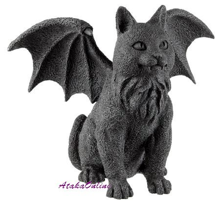 WINGED CAT GARGOYLE-STONE-GOTHIC (6321)