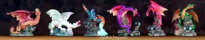 MINI DRAGONS-SET OF 6- FIGURINE-STATUE (5635)